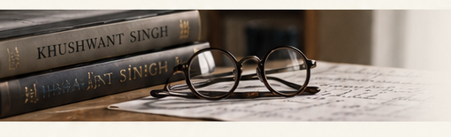 Khushwant Singh’s books and glasses