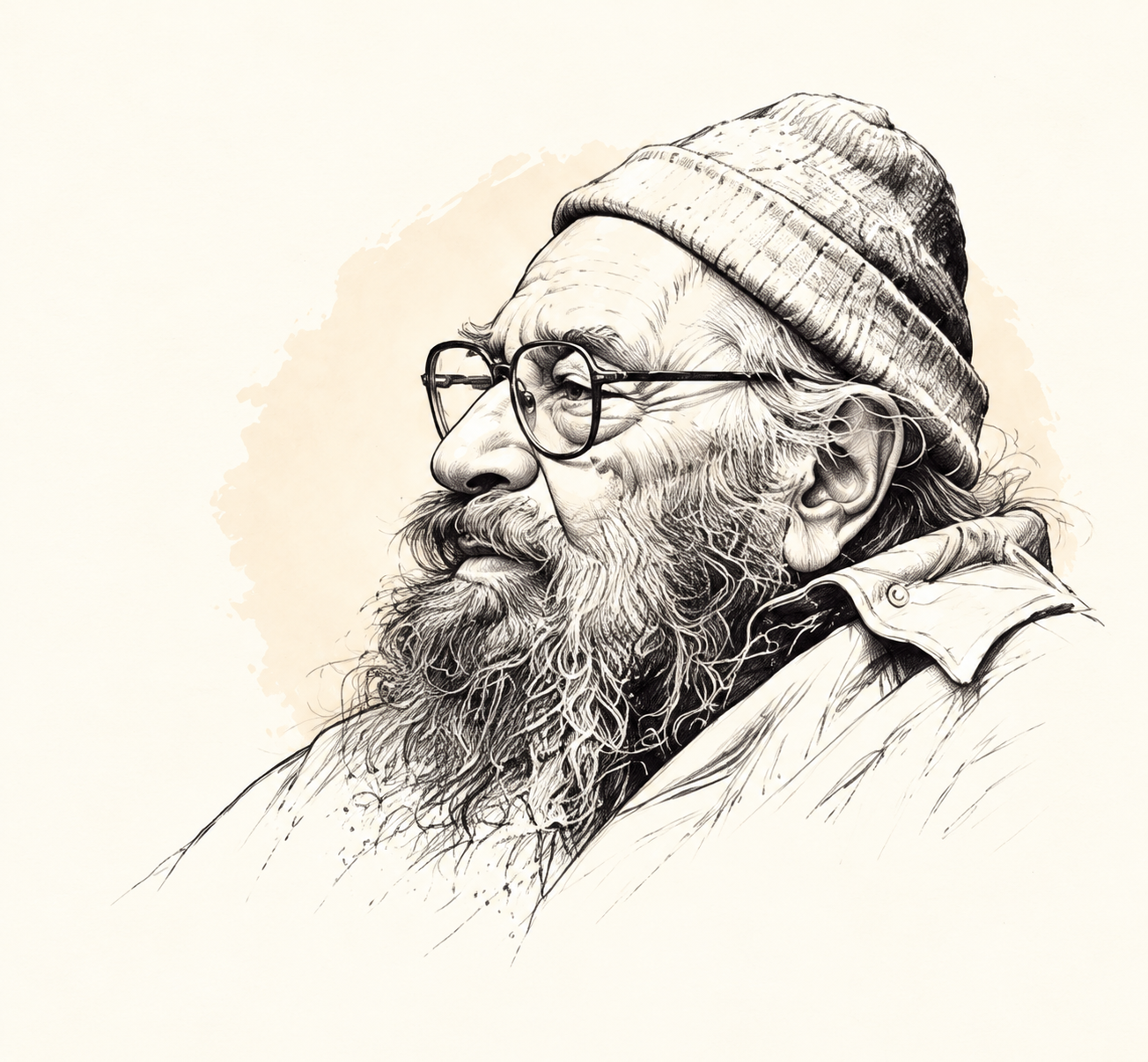 Sketch of Khushwant Singh