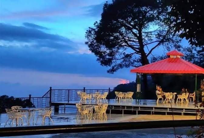 Kasauli Club terrace at dusk