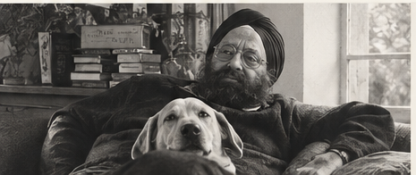 Khushwant Singh with his dog